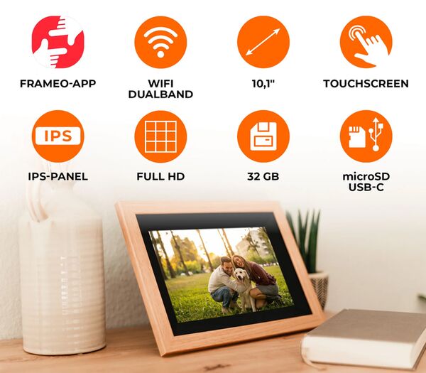 Rollei Smarter Bilderrahmen WiFi 105 Holzoptik  braun