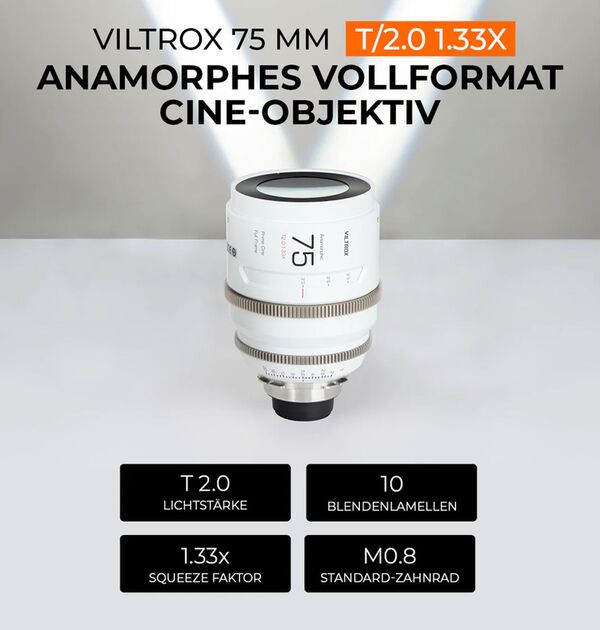 Viltrox Anamorphic Cine-Objektiv 75 mm T/2.0 1.33x  PL-Mount