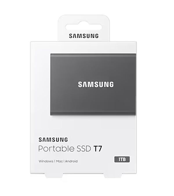 Samsung SSD T7, USB-C externe Festplatte  1 TB Titan Grau