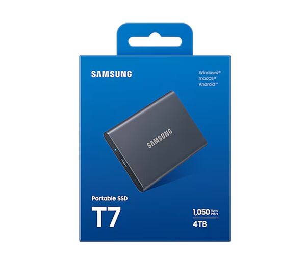 Samsung SSD T7, USB-C externe Festplatte  4 TB Titan Grau