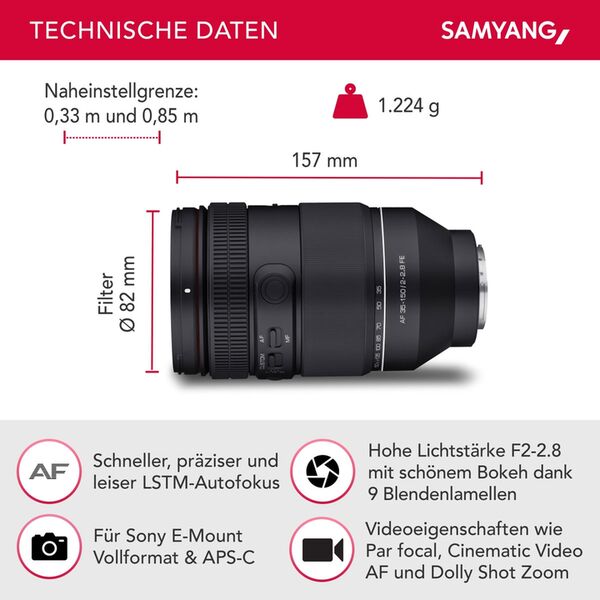 Samyang AF 35-150 f/2.0-2,8   Sony FE-Mount