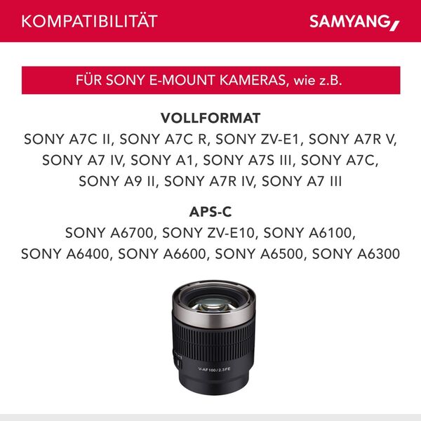 Samyang V-AF 100mm T2.3 FE  Sony FE-Mount