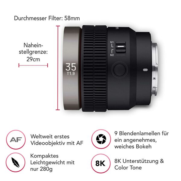 Samyang V-AF 35mm T1,9 FE  Sony FE-Mount