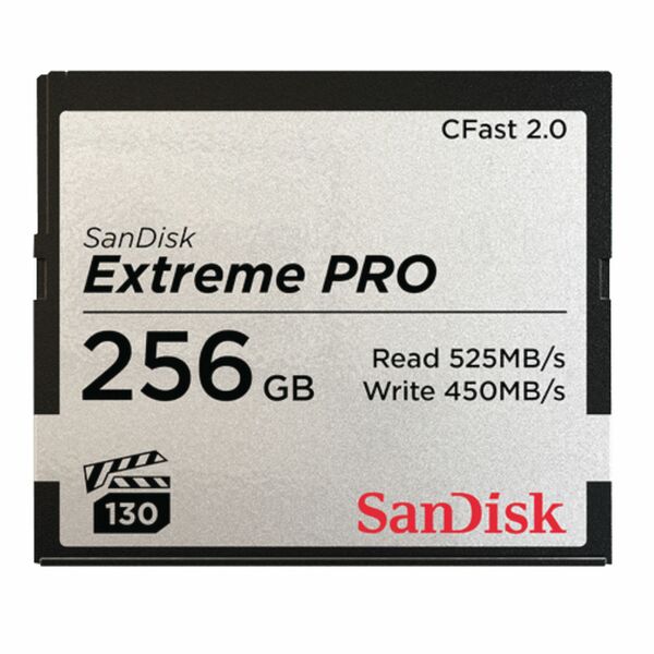 SanDisk Extreme Pro CFast, 525Mb/s  256 GB