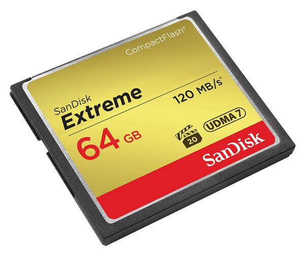 SanDisk Extreme, Compact Flash, 120MB/s  64 GB