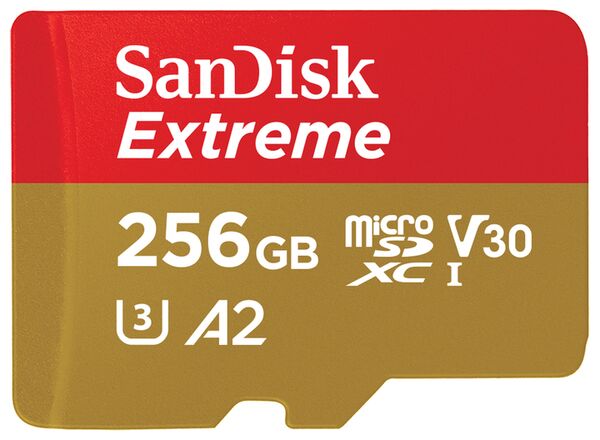 SanDisk Extreme microSDXC UHS-I, C10, U3, V30, A2 + SD Adapter  256 GB 190 MB/s 