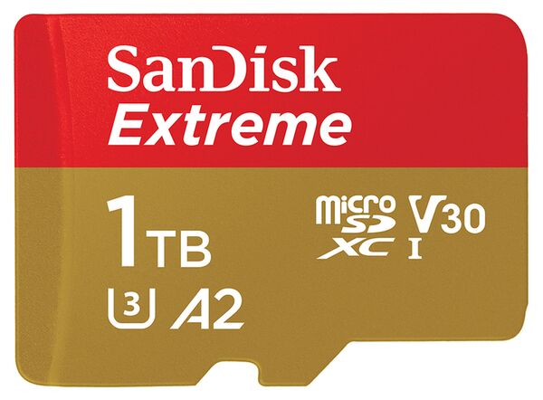 SanDisk Extreme microSDXC UHS-I, C10, U3, V30, A2 + SD Adapter  1 TB 190 MB/s