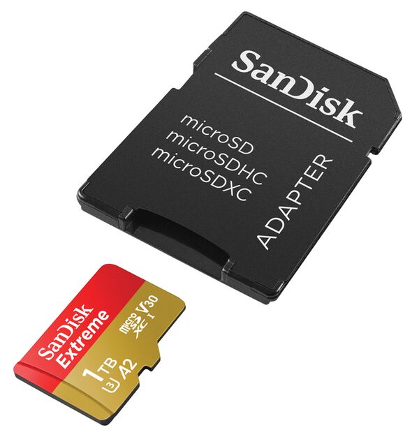 SanDisk Extreme microSDXC UHS-I, C10, U3, V30, A2 + SD Adapter  1 TB 190 MB/s