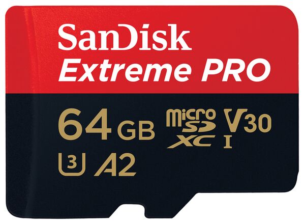 SanDisk Extreme Pro micro SDXC UHS-I, U3, V30, A2, C10+ SD Adapter  64 GB 200 MB/s