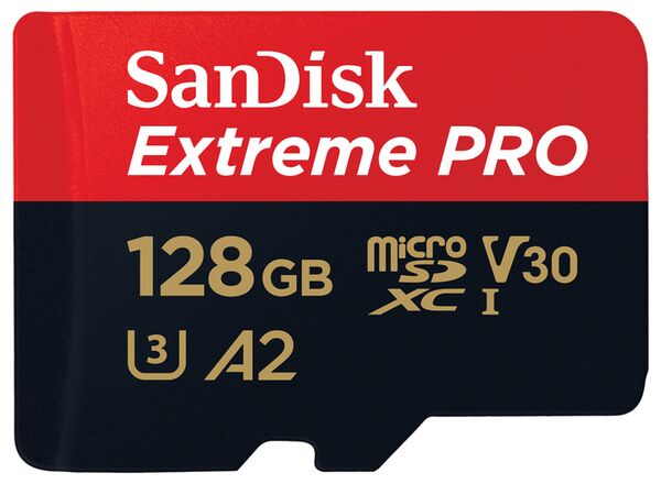 SanDisk Extreme Pro micro SDXC UHS-I, U3, V30, A2, C10+ SD Adapter  128 GB 200 MB/s