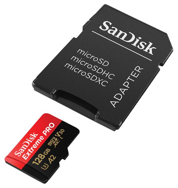 SanDisk Extreme Pro micro SDXC UHS-I, U3, V30, A2, C10+ SD Adapter  128 GB 200 MB/s