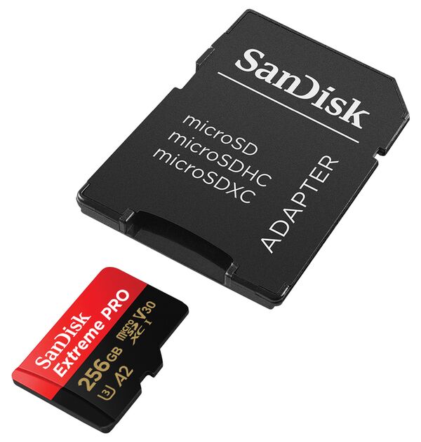 SanDisk Extreme Pro micro SDXC UHS-I, U3, V30, A2, C10+ SD Adapter  256 GB 200 MB/s
