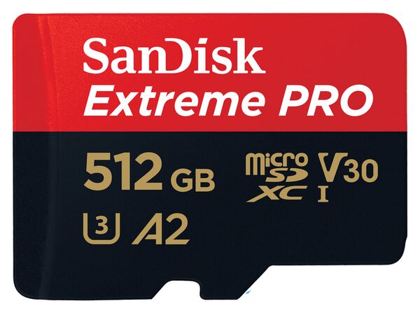 SanDisk Extreme Pro micro SDXC UHS-I, U3, V30, A2, C10+ SD Adapter  512 GB 200 MB/s