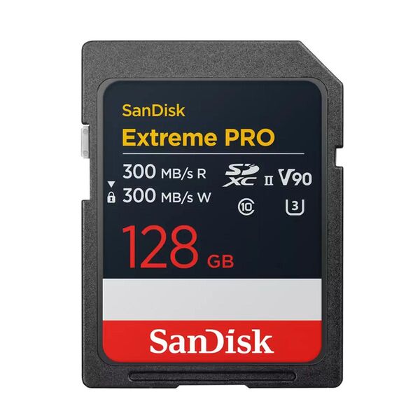 SanDisk Extreme Pro SDXC V90 300 MB/s UHS-II (Schreiben/Lesen)  128 GB