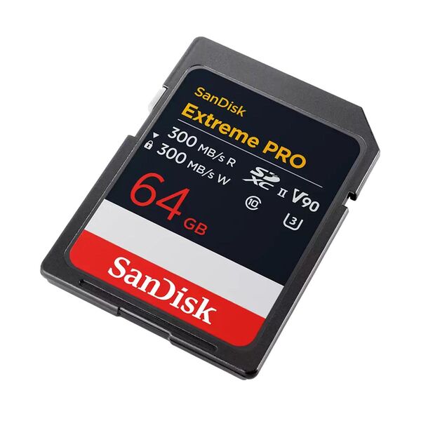 SanDisk Extreme Pro SDXC V90 300 MB/s UHS-II (Schreiben/Lesen)  64 GB