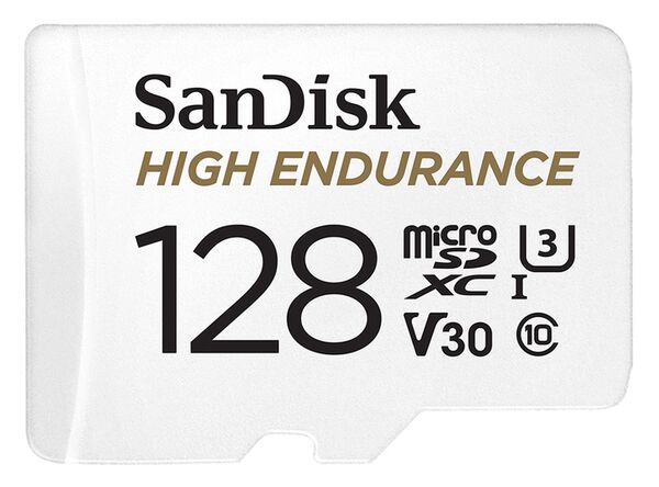 SanDisk High Endurance microSDXC Karte mit SD-Adapter, C10, U3, V30  128 GB