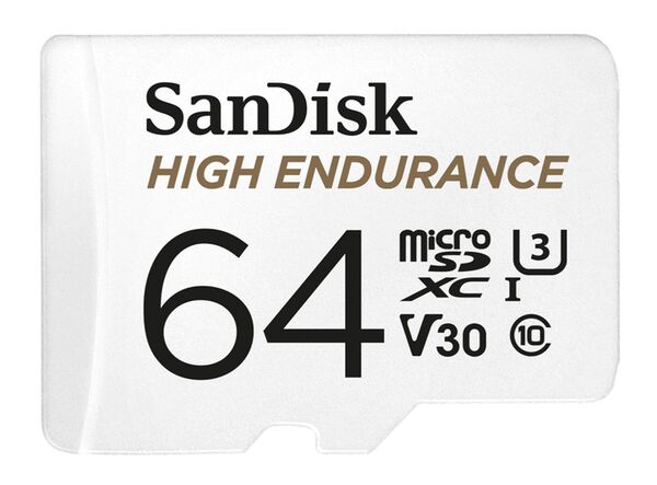 SanDisk High Endurance microSDXC Karte mit SD-Adapter, C10, U3, V30  64 GB