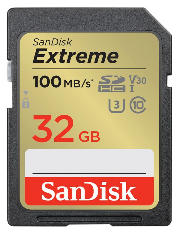 SanDisk SDHC Extreme V30 UHS-I U3, Class 10 Speicherkarte  32 GB 100MB/s
