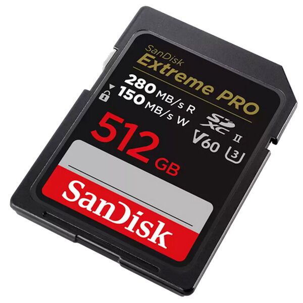 SanDisk SDXC Extreme PRO 150MB/s V60 UHS-II Class10 R280-/W Speicherkarte  512 GB