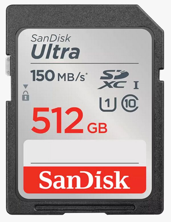 SanDisk SDXC-Karte Ultra UHS-I U1 Class10 Speicherkarte  512 GB 150 MB/s