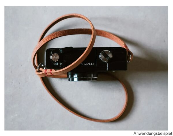 seam strap Kameragurt CATCHER - Vollleder Rind  Cognac  90 cm