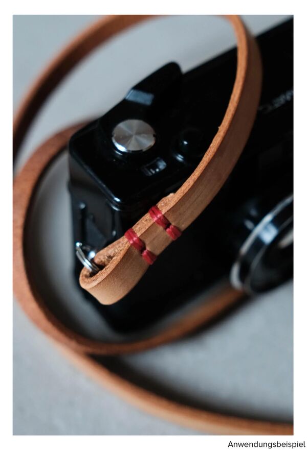 seam strap Kameragurt CATCHER - Vollleder Rind  Cognac  115 cm