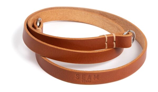 seam strap Kameragurt CLASSIC - Vollleder Rind  Cognac  90 cm