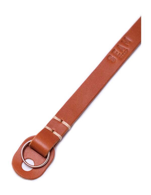 seam strap Kameragurt CLASSIC - Vollleder Rind mit Schutzleder  Cognac  115 cm