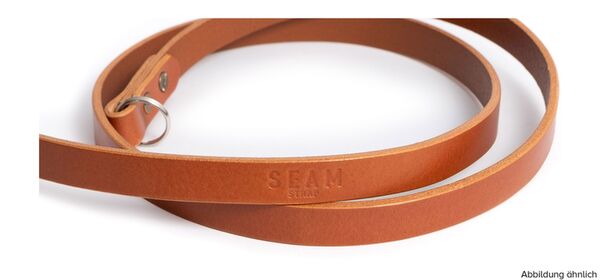 seam strap Kameragurt SAFE - Vollleder Rind mit Schutzleder  Cognac  110 cm