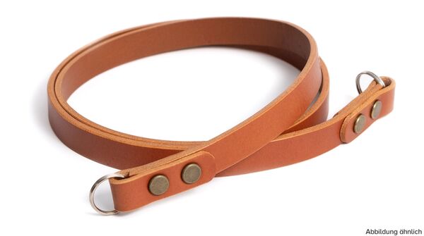 seam strap Kameragurt SAFE - Vollleder Rind mit Schutzleder  Cognac 120 cm