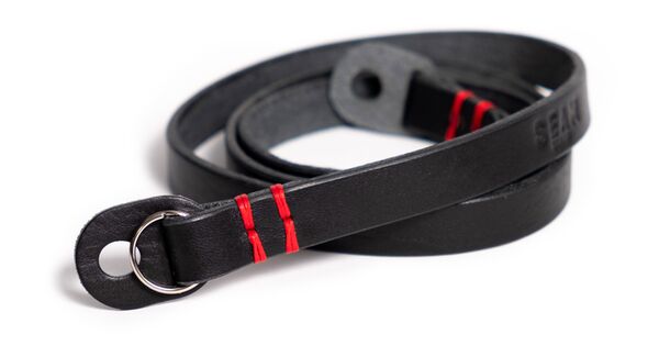 seam strap Kameragurt TENDER - Vollleder Rind mit Schutzleder  Schwarz  90 cm