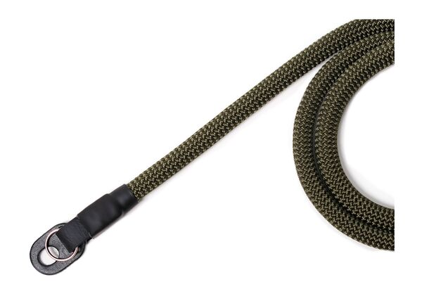 seam strap Kameraseil - Nylon mit Schutzleder  Oliv 110 cm