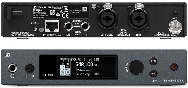 Sennheiser ew IEM G4-Twin-E, drahtloses Stereo IEM Doppel-Set 