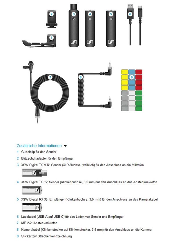 Sennheiser XSW-D portable ENG Set Funkempfänger / Mikrofon, drahtlos 