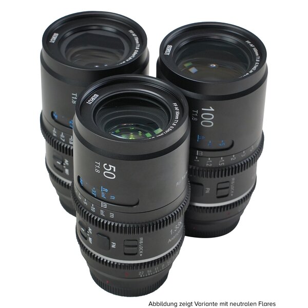 Sirui Astra T1.8 1.33x Full Frame Autofocus Anamorphic Cine Lenses 50mm+75mm+100mm + Case  Nikon Z Neutral Flare