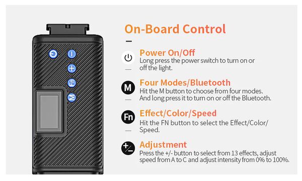 Sirui B15R Biegsamer LED RGB Flächenleuchte Sirui Dragon-Serie 15W mit integriertem Akku 