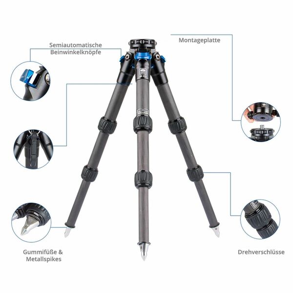 Sirui Compact XL Powerzwerg Dreibeinstativ Carbon 