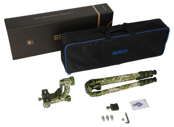 Sirui CT-3204 2in1 Dreibeinstativ Carbon mit 15°Nivelierbasis und Gimbalkopf CH20 Camouflage 