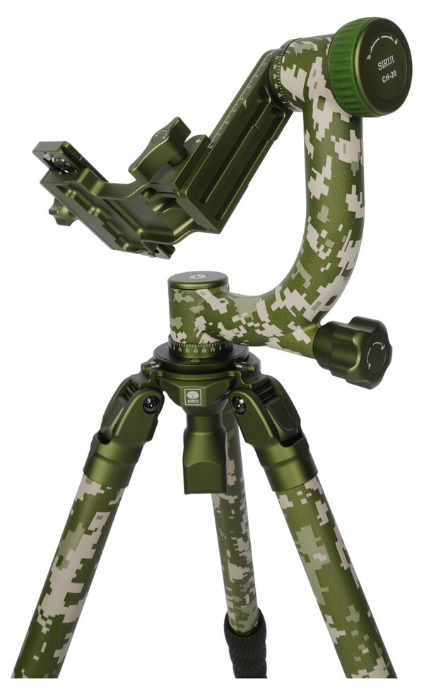 Sirui CT-3204 2in1 Dreibeinstativ Carbon mit 15°Nivelierbasis und Gimbalkopf CH20 Camouflage 