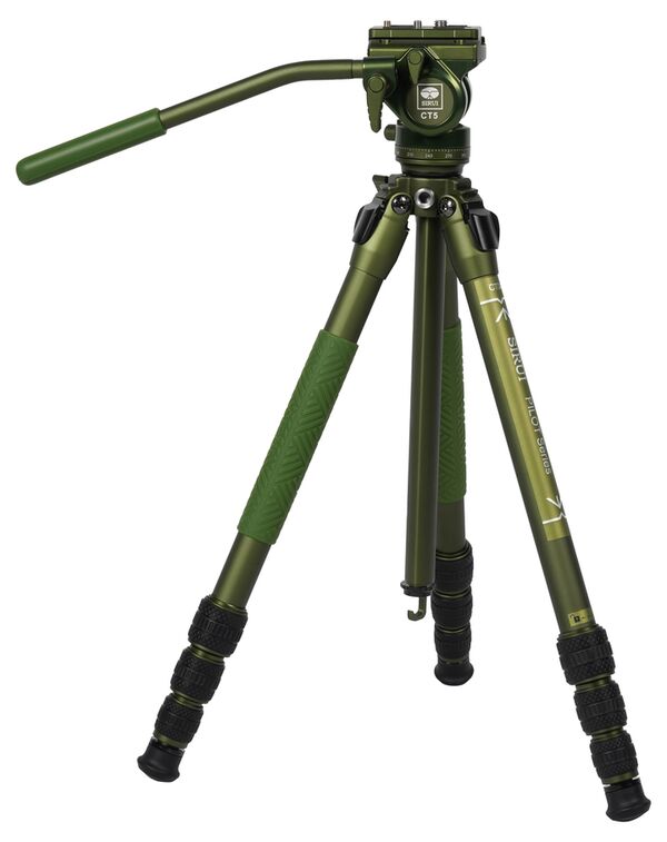 Sirui CT04 Dreibeinstativ mit Videoneiger CT5 Matt Grün Aluminium 