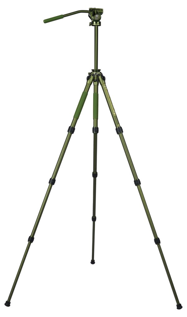 Sirui CT04 Dreibeinstativ mit Videoneiger CT5 Matt Grün Aluminium 