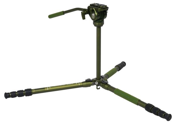 Sirui CT04 Dreibeinstativ mit Videoneiger CT5 Matt Grün Aluminium 