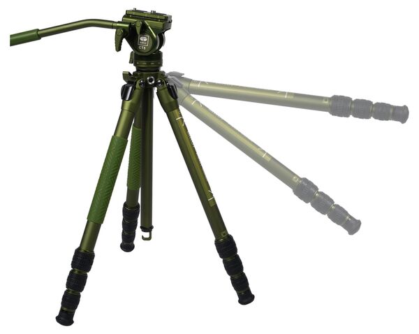 Sirui CT04 Dreibeinstativ mit Videoneiger CT5 Matt Grün Aluminium 