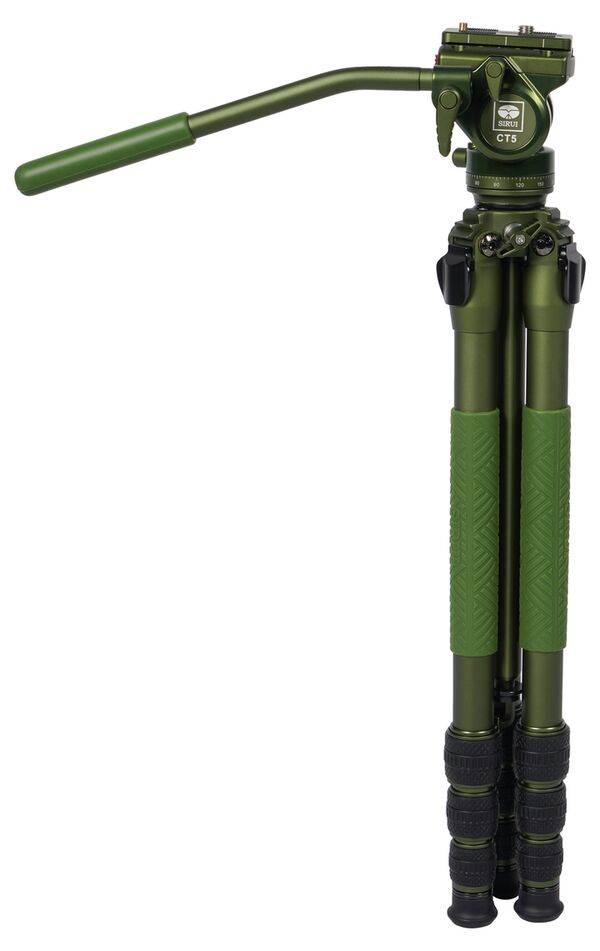 Sirui CT04 Dreibeinstativ mit Videoneiger CT5 Matt Grün Aluminium 