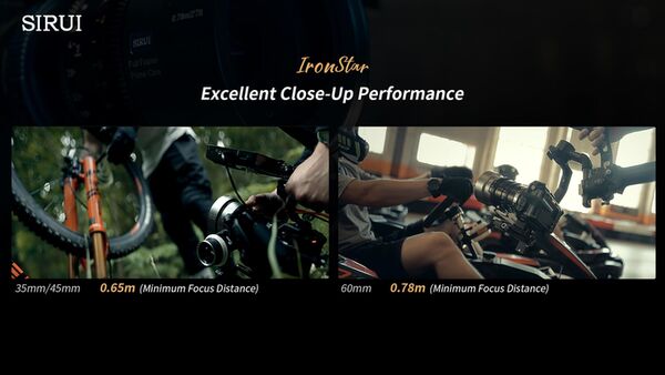 Sirui IronStar T1.9 1.5x Anamorphic Full Frame Cine Lenses 45mm mit PL / EF-Mount  Blue Flare