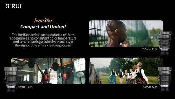 Sirui IronStar T1.9 1.5x Anamorphic Full Frame Cine Lenses 45mm mit PL / EF-Mount  Neutral Flare