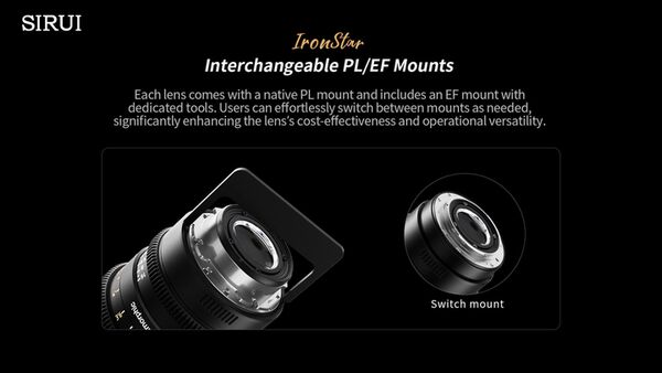 Sirui IronStar T1.9 1.5x Anamorphic Full Frame Cine Lenses 35 / 45 / 60mm mit PL / EF-Mount  Blue Flare