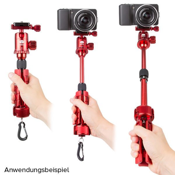 Sirui Mini Allrounder Tisch-/Videostativ mit Kopf Aluminium  rot