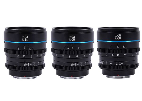 Sirui Night Walker 24+35+55mm T1.2 S35 Cine Objektiv Set mit Case  L-Mount schwarz