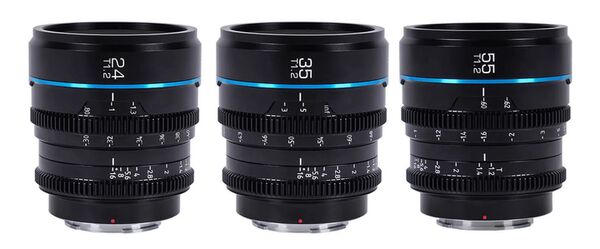Sirui Night Walker 24+35+55mm T1.2 S35 Cine Objektiv Set mit Case  RF-Mount Schwarz